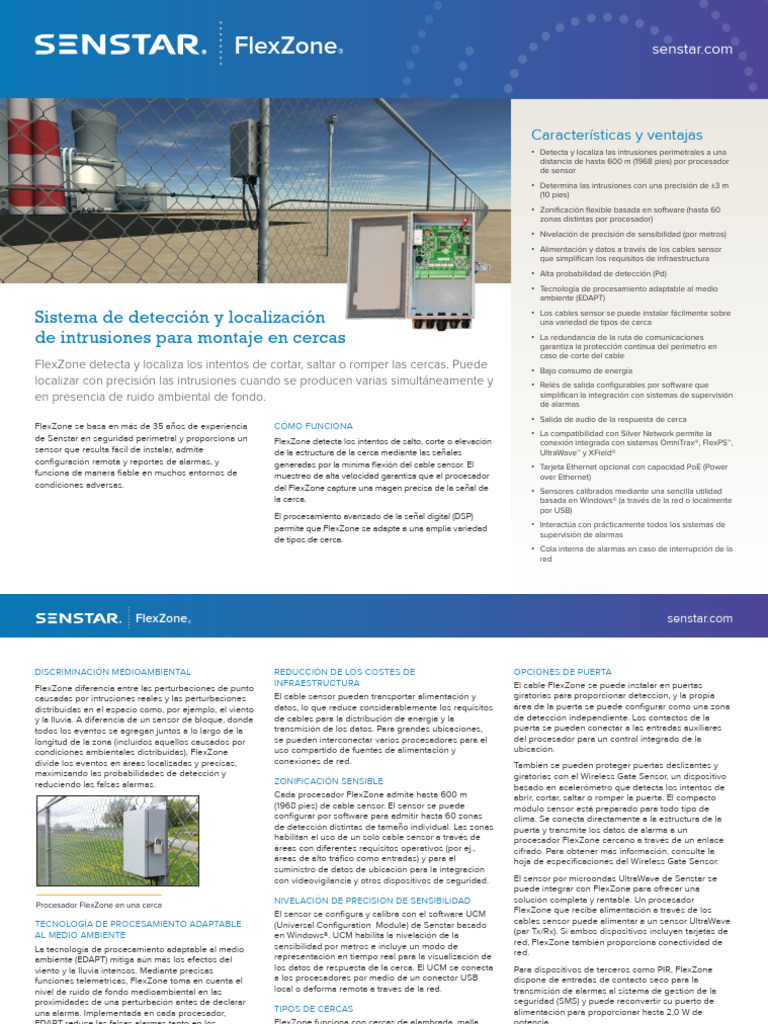 Sistema FlexZone de Detección Perimetral | PDF | Relé | Fibra óptica