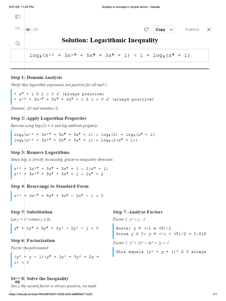 Explain A Concept in Simple Terms - Claude | PDF | Mathematics