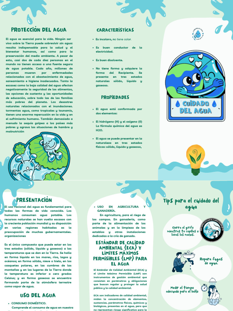 Tríptico sobre el cuidado del agua | PDF | Agua | Entorno natural