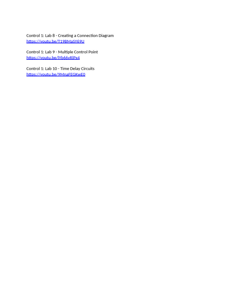 Controls 1 Labs 8,9, and 10 | PDF