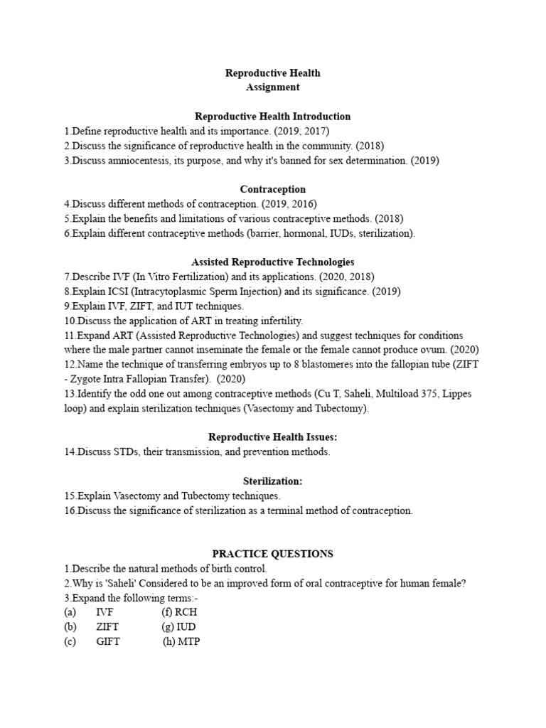 Comprehensive Guide to Reproductive Health | PDF | Birth Control | In ...