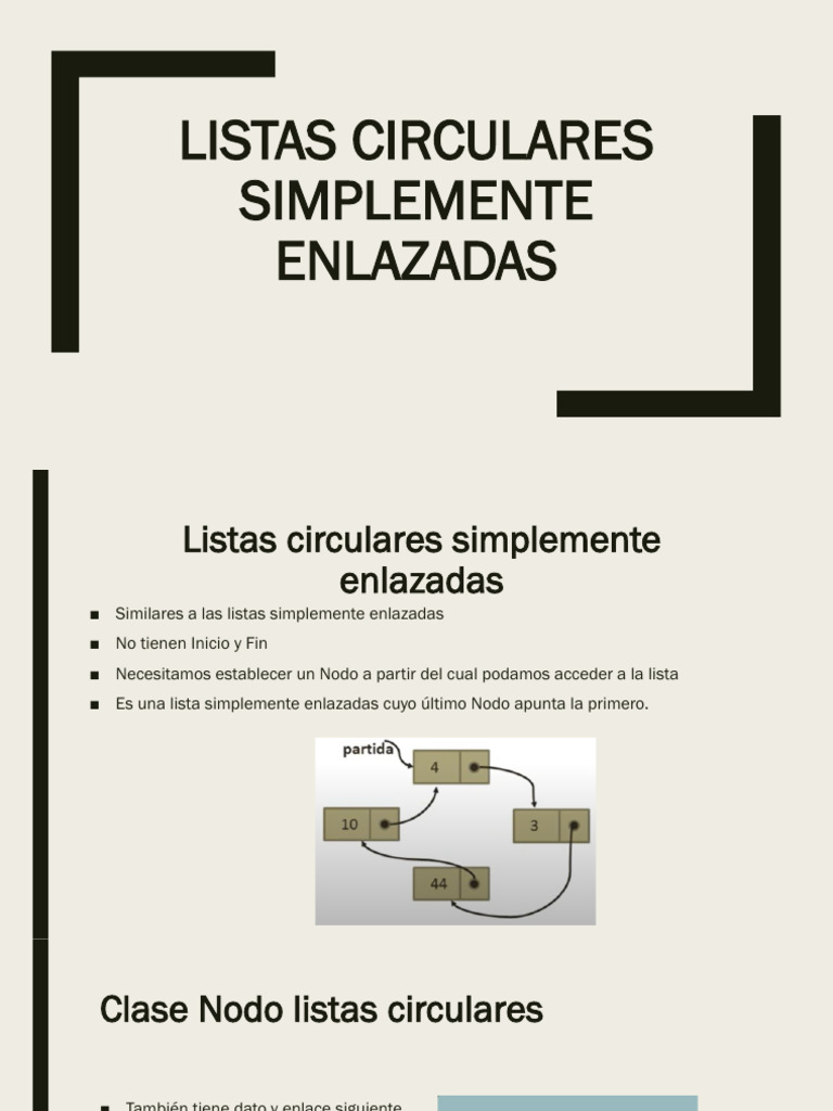 Listas Circulares Simplemente Enlazadas | PDF | Programación de ...