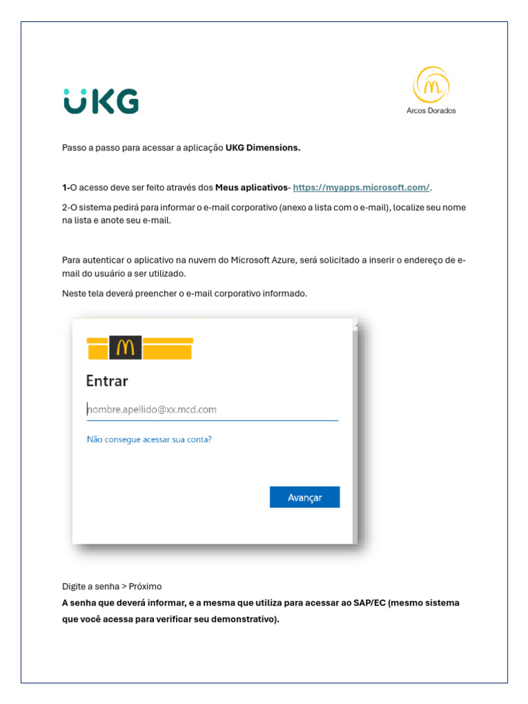 Acesso ao UKG Dimensions: Guia Completo | PDF | Aplicativo para celular ...