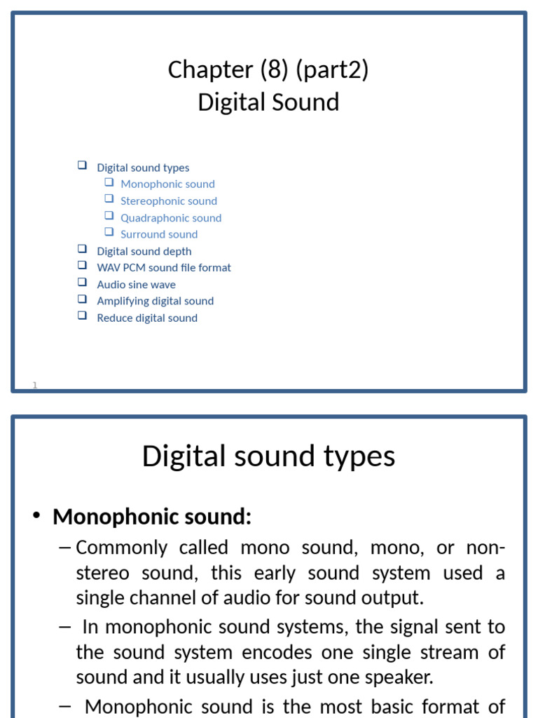 Chapter 8 (Part2) Digital Sound | PDF | Digital Audio | Sampling ...