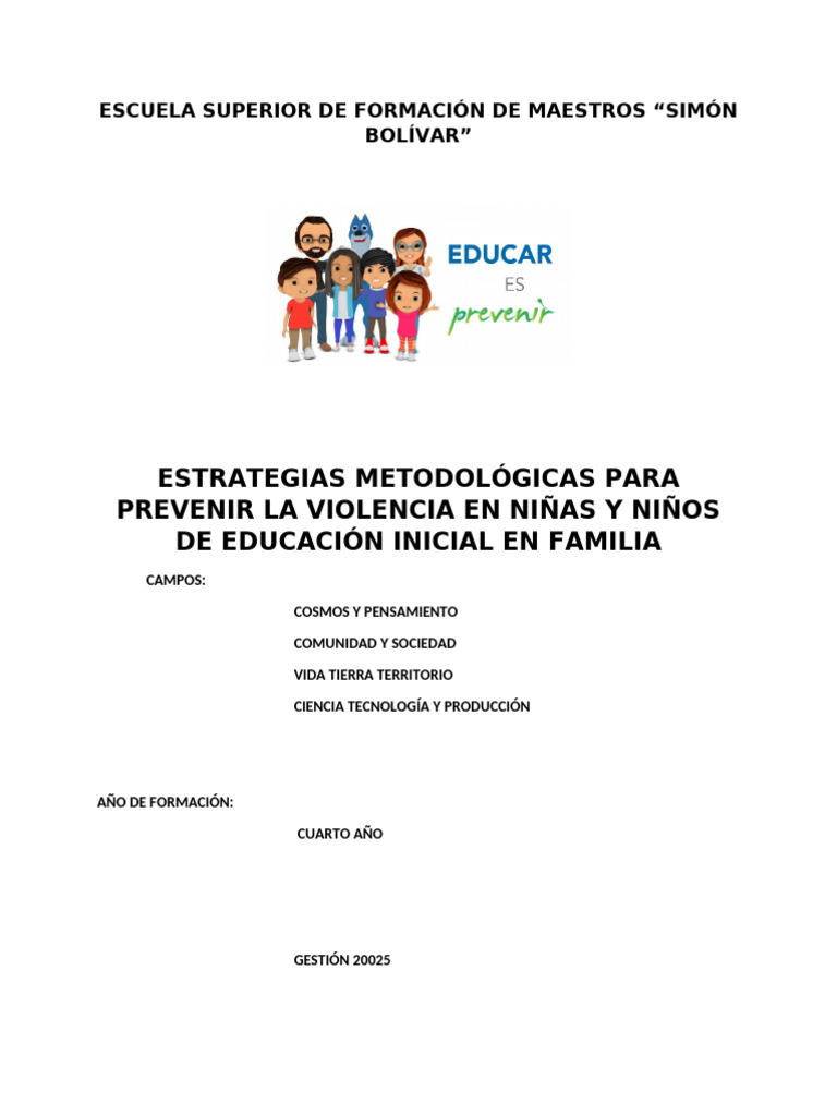 Estrategias para Prevenir Violencia Infantil | PDF | Educación de la ...