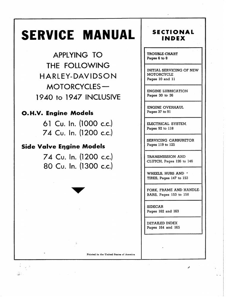 Harley Davidson Service Manual Guide | PDF
