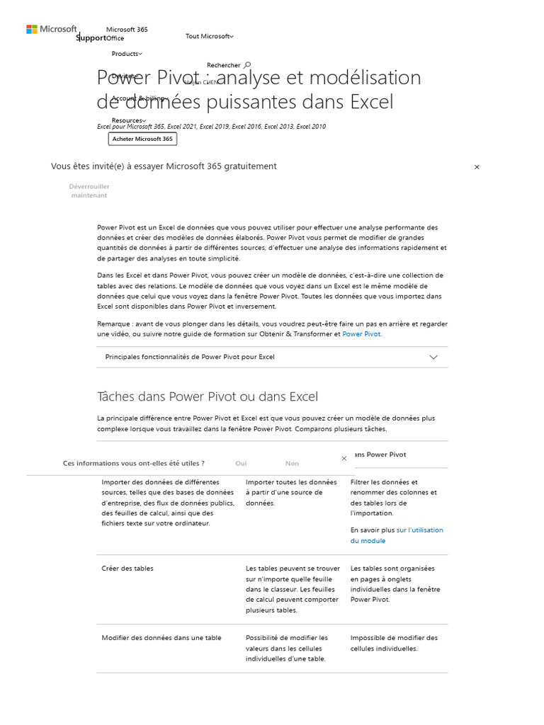 Power Pivot : Analyse avancée dans Excel | PDF | Microsoft Excel ...
