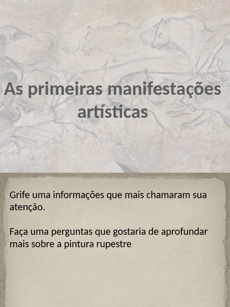 As Primeiras Manifestações Artisticas 02 | PDF