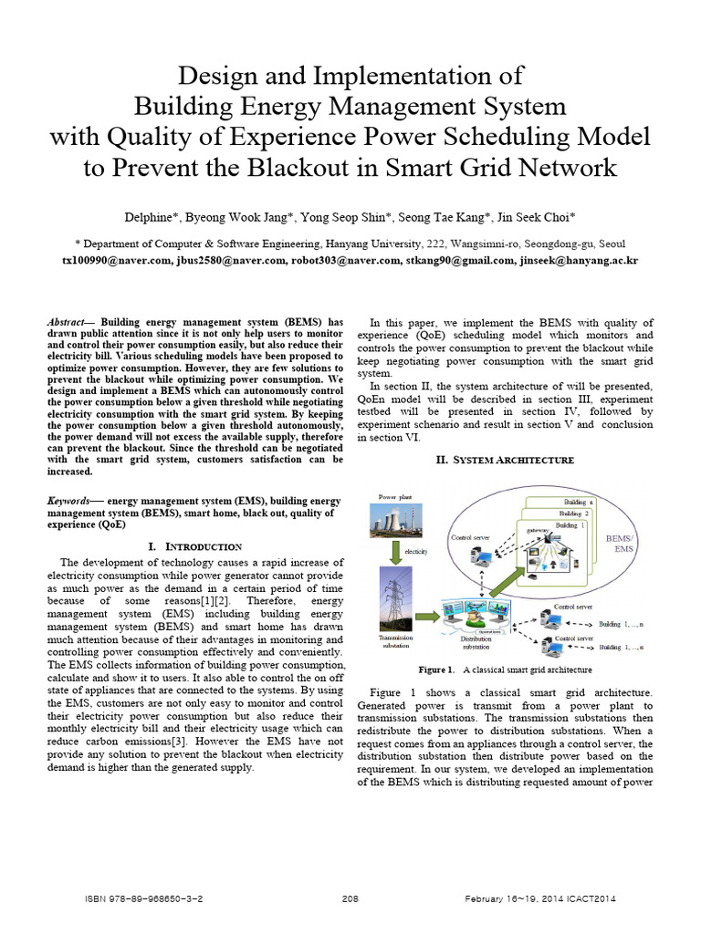 BEMS Design for Smart Grid Power Control | PDF | Electrical Grid ...