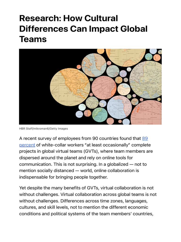 Impact of Cultural Diversity on Global Teams | PDF | Creativity ...