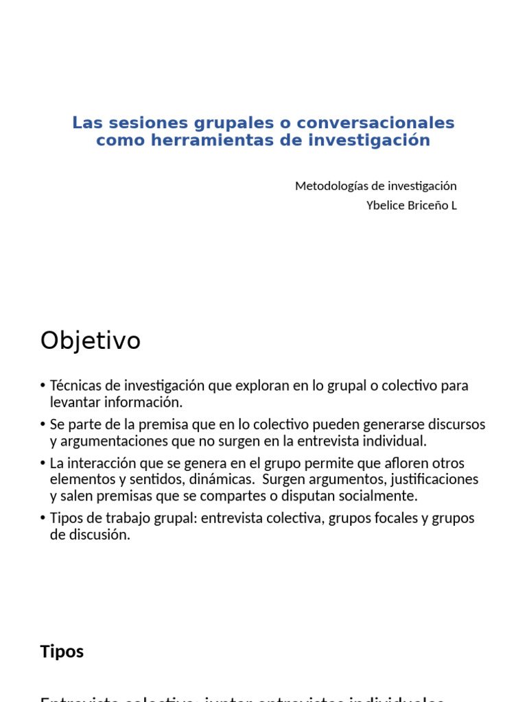 Sesiones de Grupo: Grupos Focales y Grupos de Discusión | PDF | Grupo ...