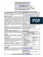 NPTI Thermal Power Engineering Course Admission Notice