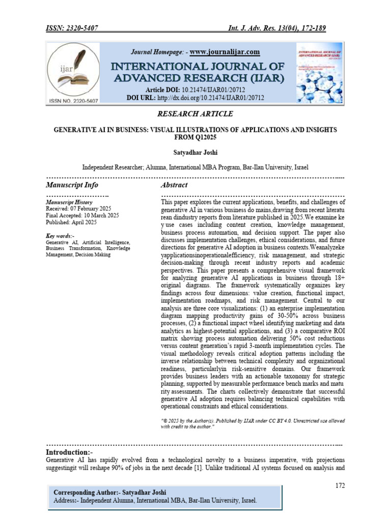 Generative AI Applications in Business | PDF | Artificial Intelligence ...