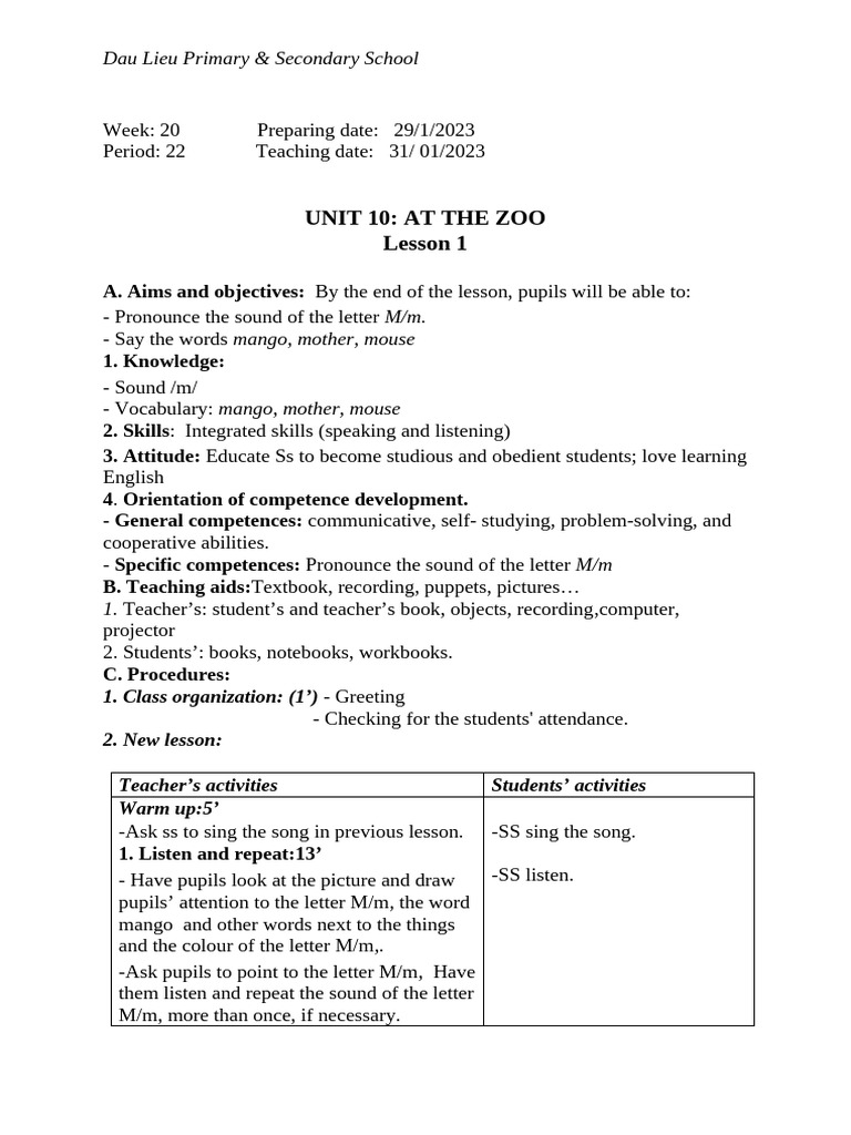 Grade 1 English Lesson: Letter M/m Activities | PDF | Behavior ...