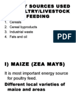 Energy Sources Used in Poultry/Livestock Feeding