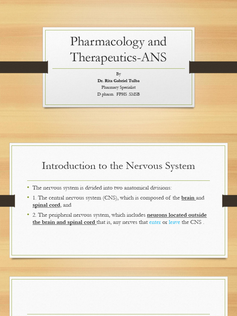 Overview of the Autonomic Nervous System | PDF | Acetylcholine ...