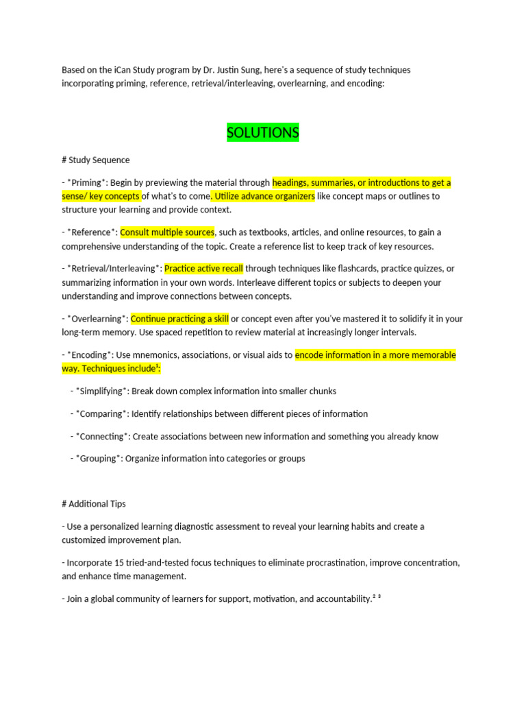 Dr. Justin Modern Study Technique | PDF | Mnemonic | Cognitive Psychology