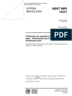 NBR 14231 - Tratamento de Superficie Do Aluminio e Suas Ligas - Anodizacao Do Aluminio e Suas Lig