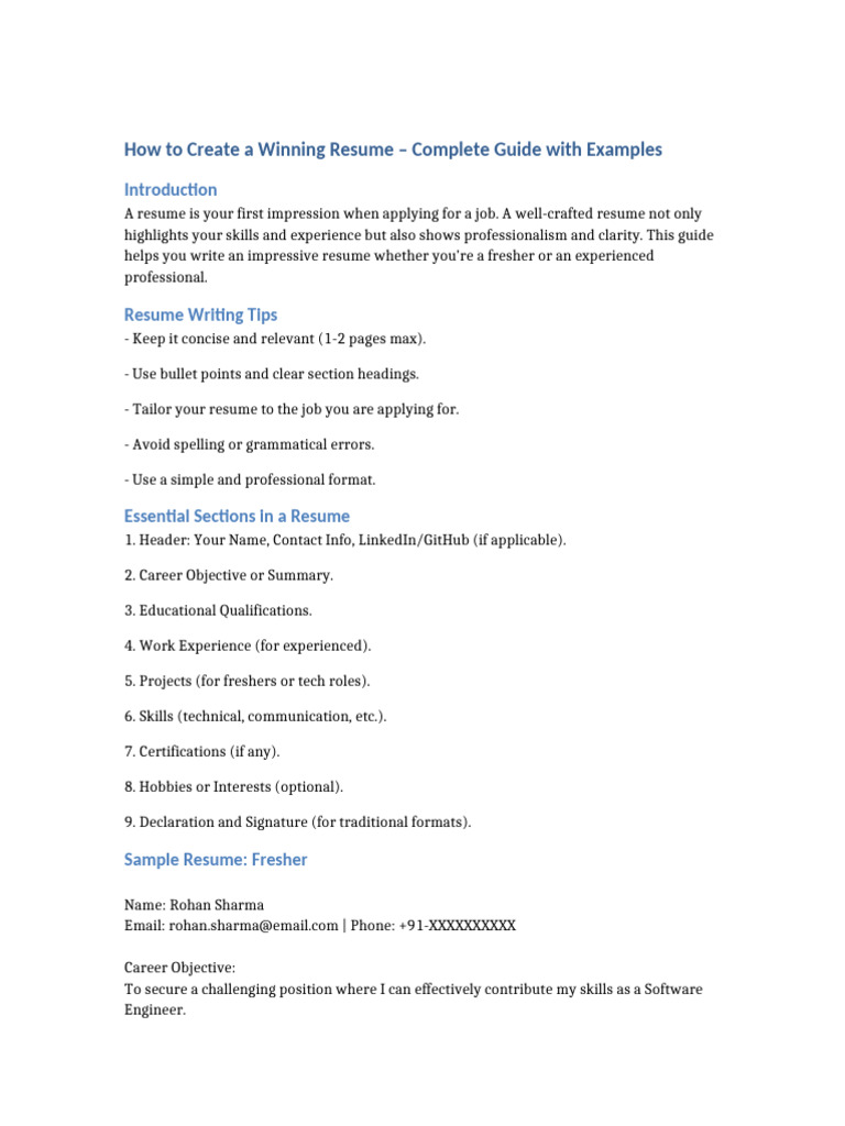 Winning Resume Guide 2025 PDF - 1