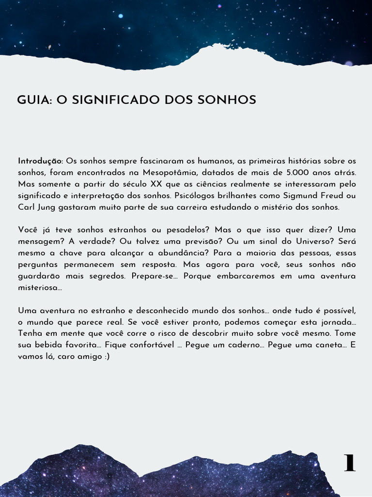 Significado dos Sonhos: Guia Prático | PDF | Sonho | Amor