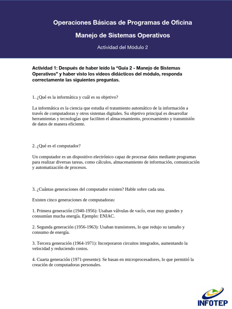 Actividad - Módulo 2fdfhgm | PDF | Hardware de la computadora | Informática