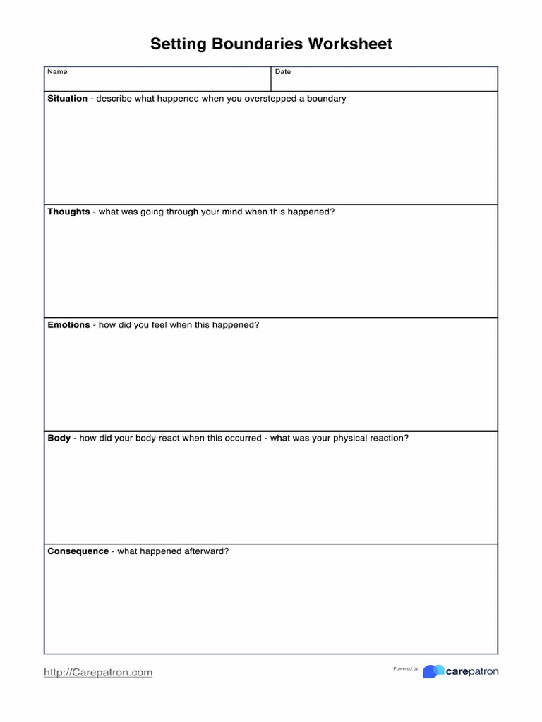Boundaries Worksheet | PDF