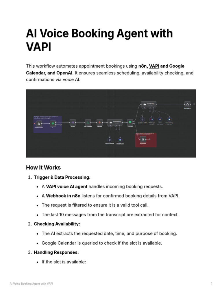 VAPI AI Voice Booking Workflow Guide | PDF | Customer Relationship ...