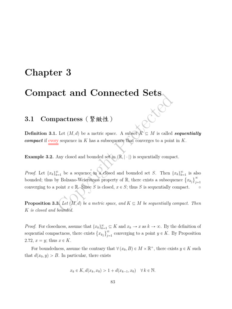 Sequentially Compact Sets Explained | PDF | Compact Space | Sequence