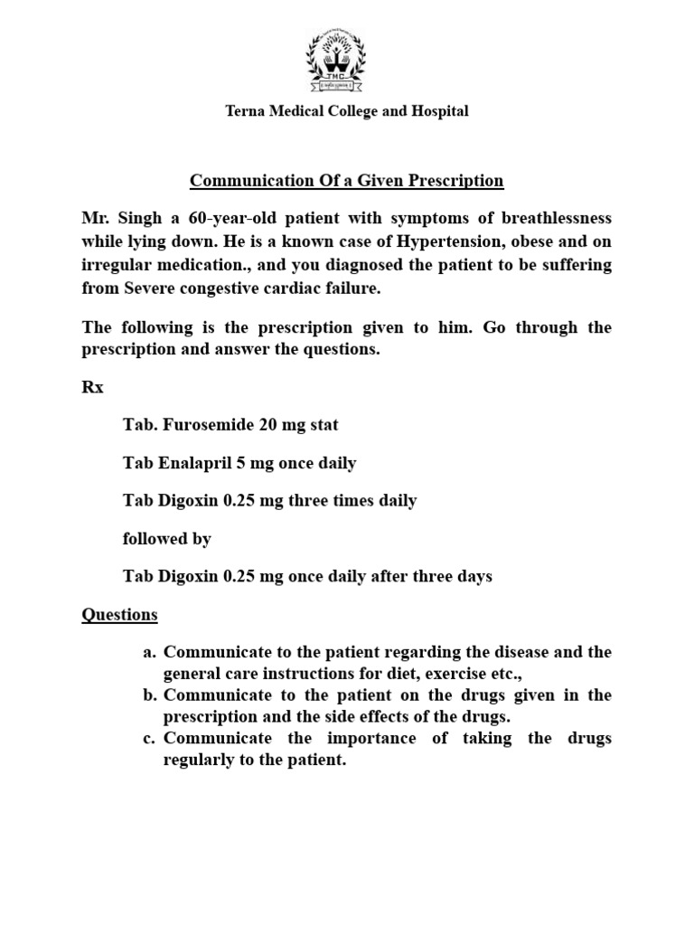 Patient Prescription Communication Guide | PDF | Medical Prescription ...