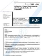 NBR 14546 - Insumos para Couro - Desencalante - Determinacao Do Indice de Solubilidade