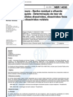 NBR 14550 - Couro - Banho Residual e Efluente Liquido - Determinacao Do Teor de Solidos Dissolvid