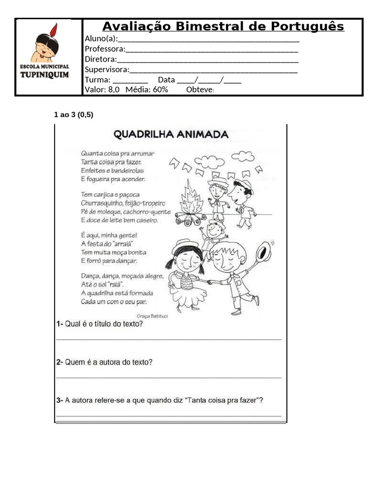 Avaliação de Ortografia em Português | PDF