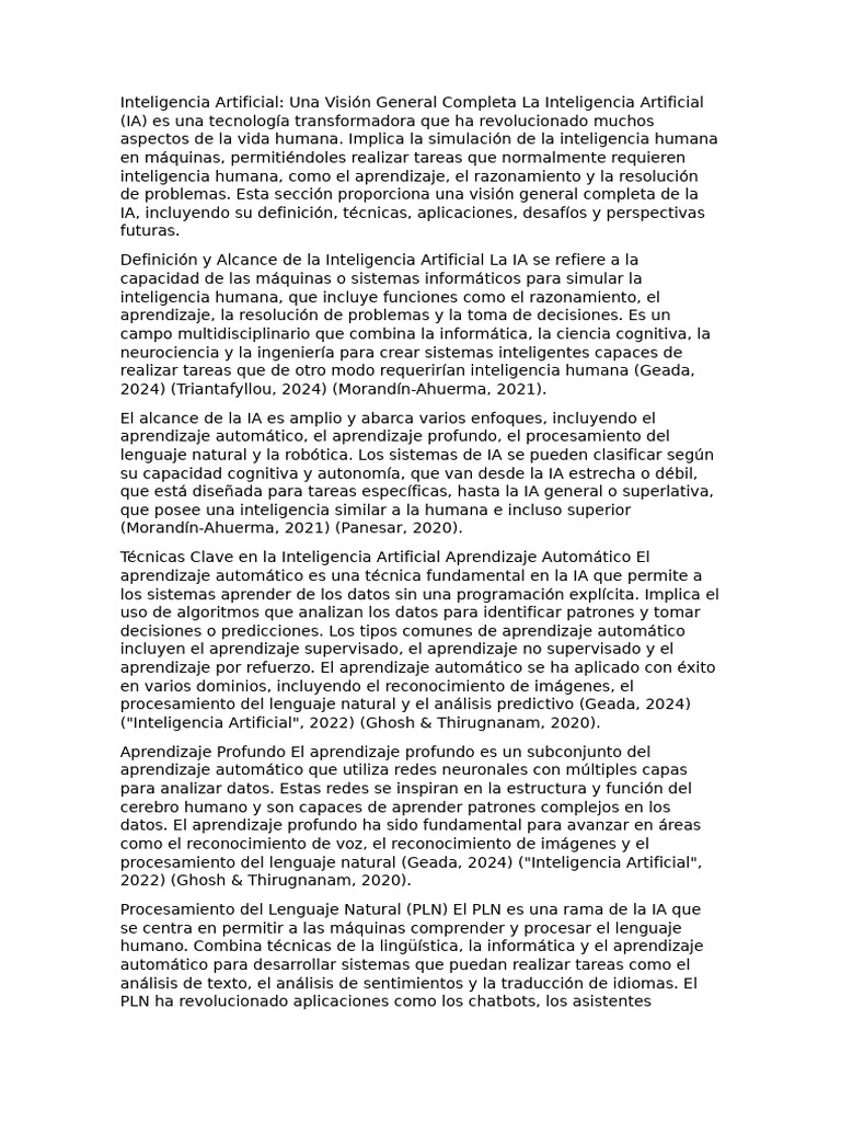 Visión General de la Inteligencia Artificial | PDF | Inteligencia ...