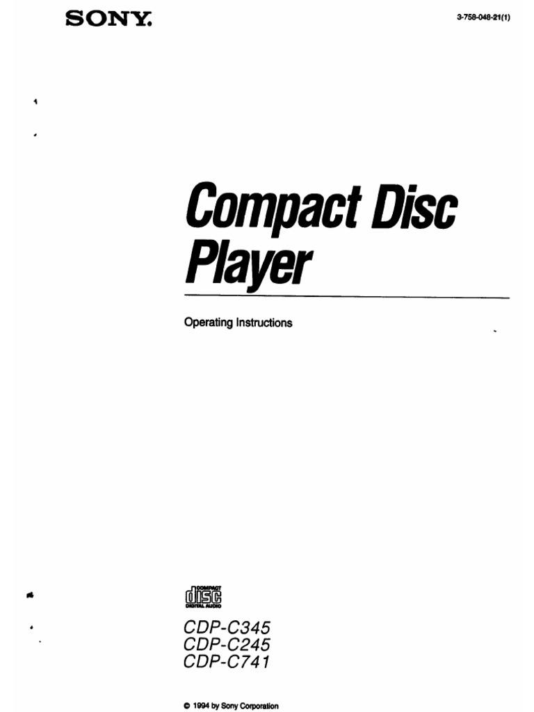 CDP-C245, CDP-C345 y CDP-C741 Manual Operating | PDF