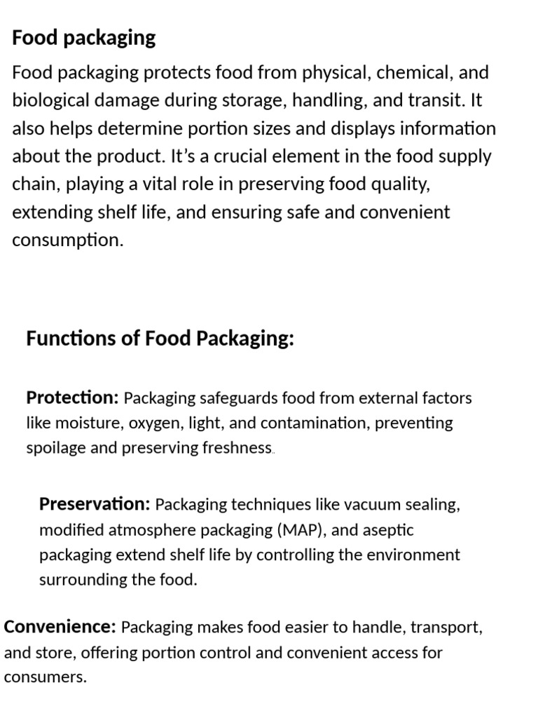 Essential Guide to Food Packaging Types | PDF | Shelf Life | Plastic
