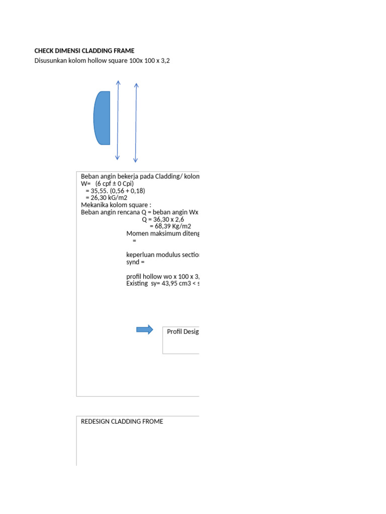 Cladding Frame Load Analysis and Redesign | PDF