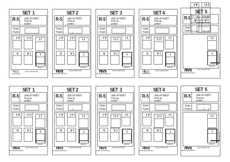 R5 Volleyball Line-Up Sheet PDF | PDF