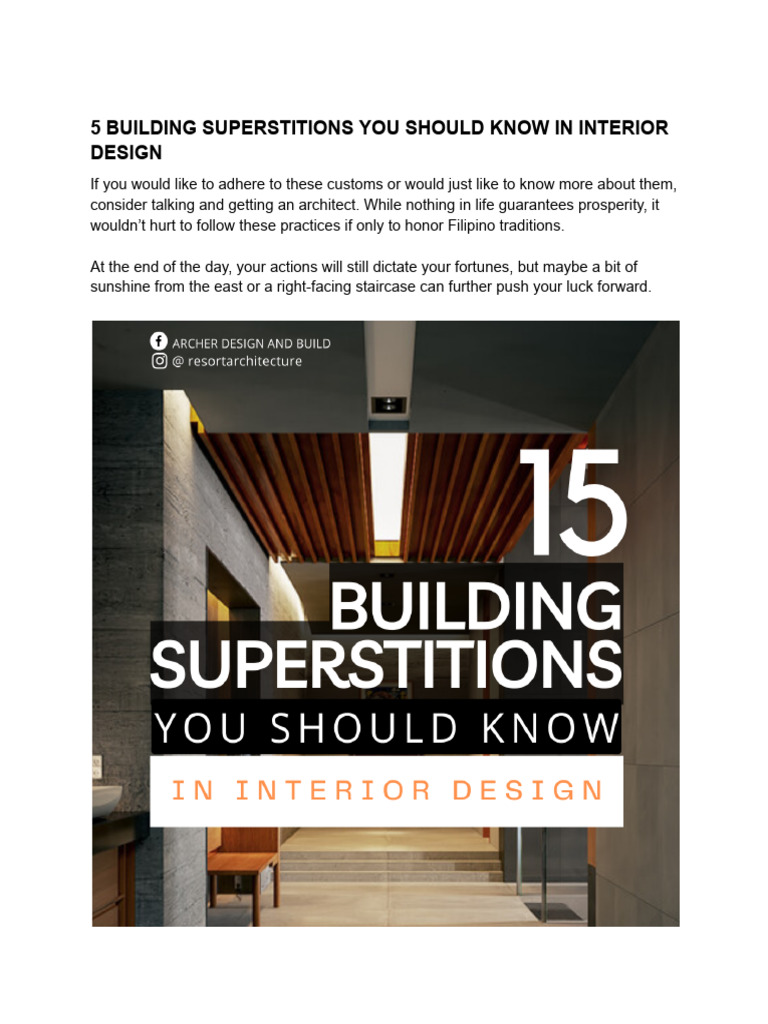 Filipino Interior Design Superstitions | PDF | Stairs