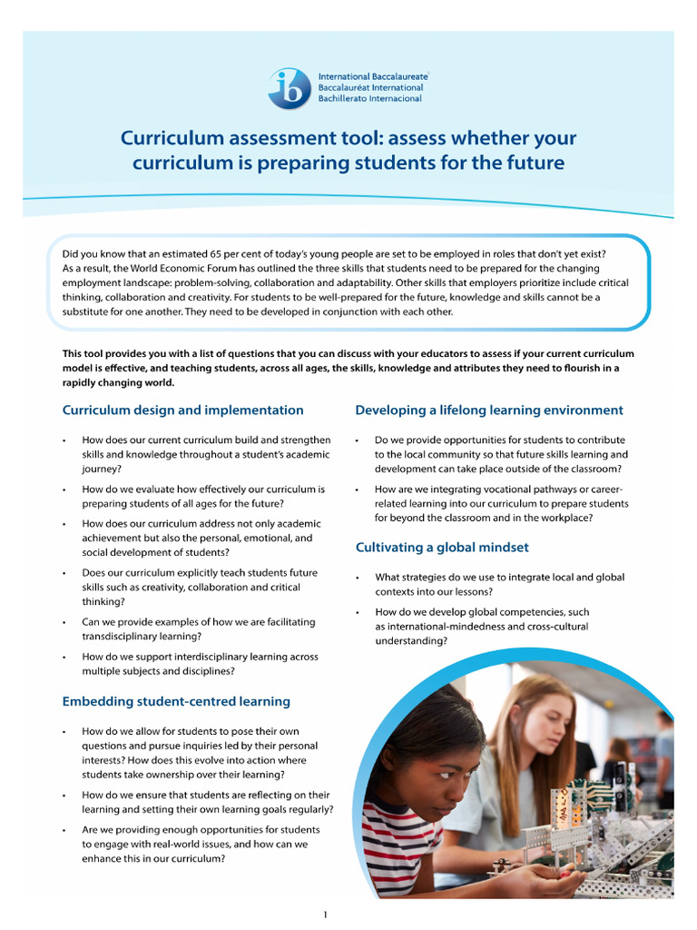 IB Curriculum Assessment Tool Proof 2 | PDF