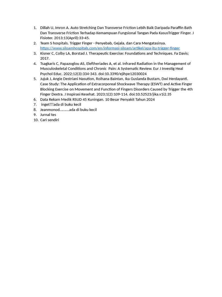 Trigger Finger Treatment Methods | PDF