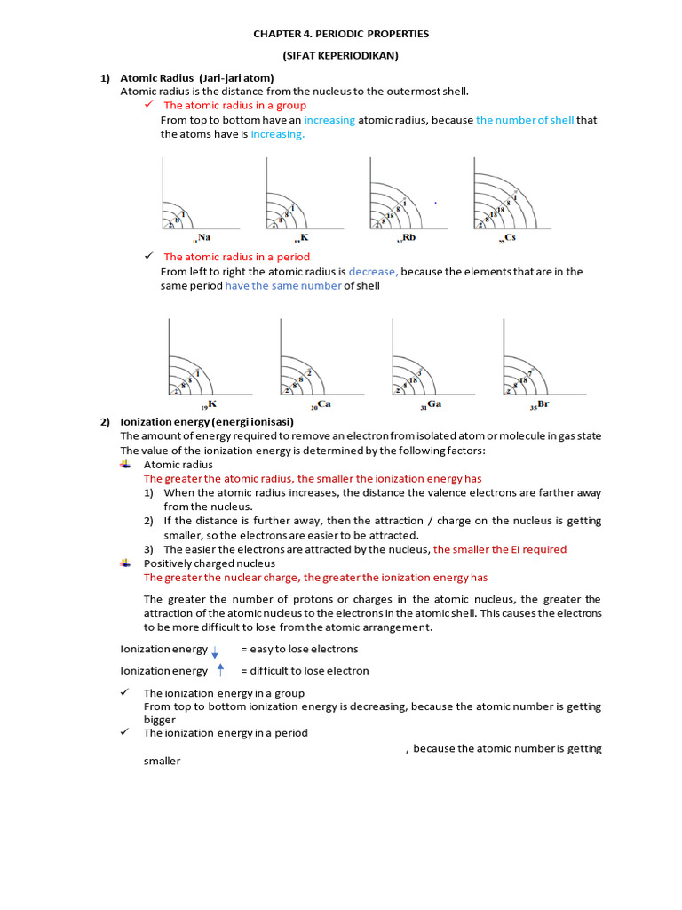 Periodic Properties: Atomic Radius & Energy | PDF | Ion | Atoms