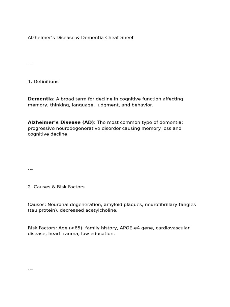 Alzheimer’s & Dementia Care Guide | PDF