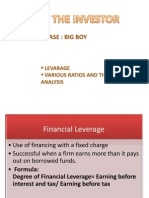 Case: Big Boy: Levarage Various Ratios and Their