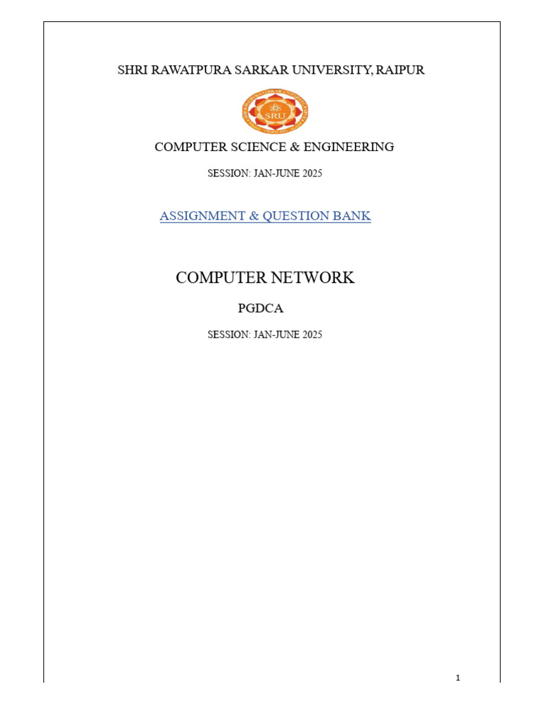 Computer Network Assignment Questions | PDF | Computer Network ...