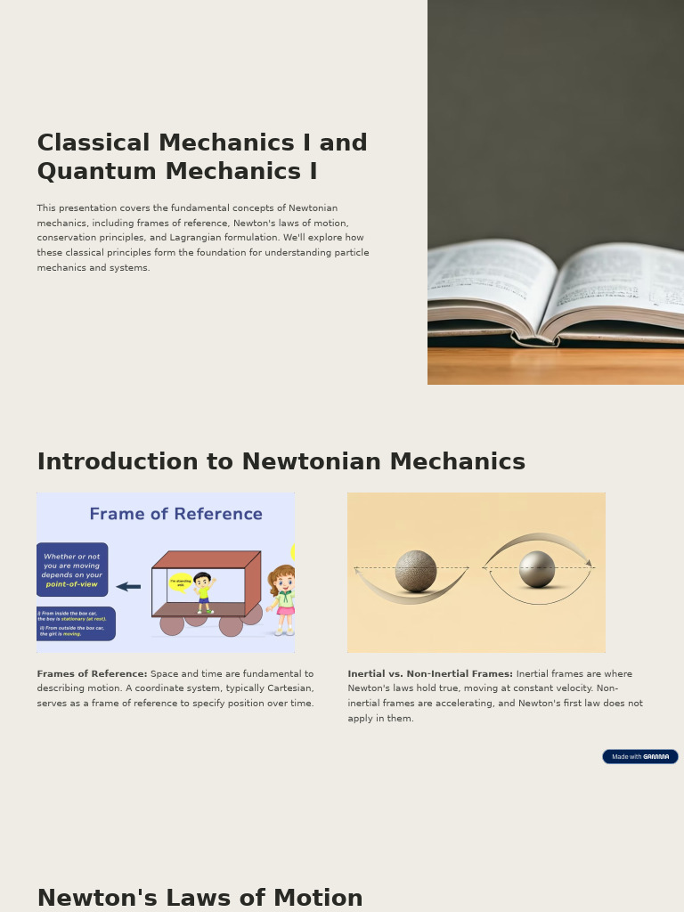 Classical and Quantum Mechanics Overview | PDF | Classical Mechanics ...