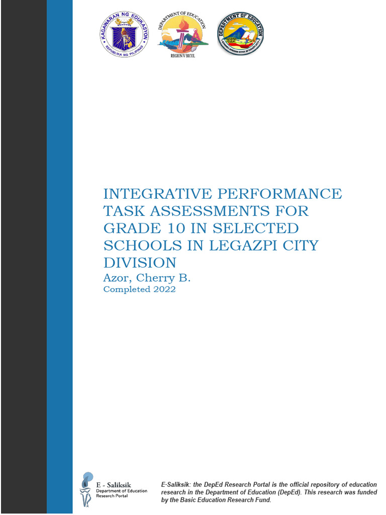 V 2022 Azor Integrative Performance Task Assessments For Grade 10 in ...