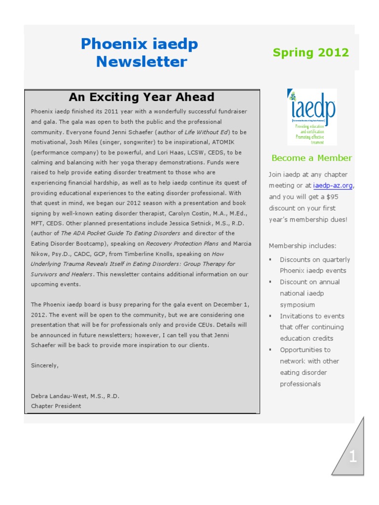 Iaedp Spring 2012 Newsletter | PDF