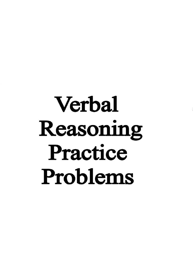 Verbal Reasoning Practice Problems (13-18) | PDF