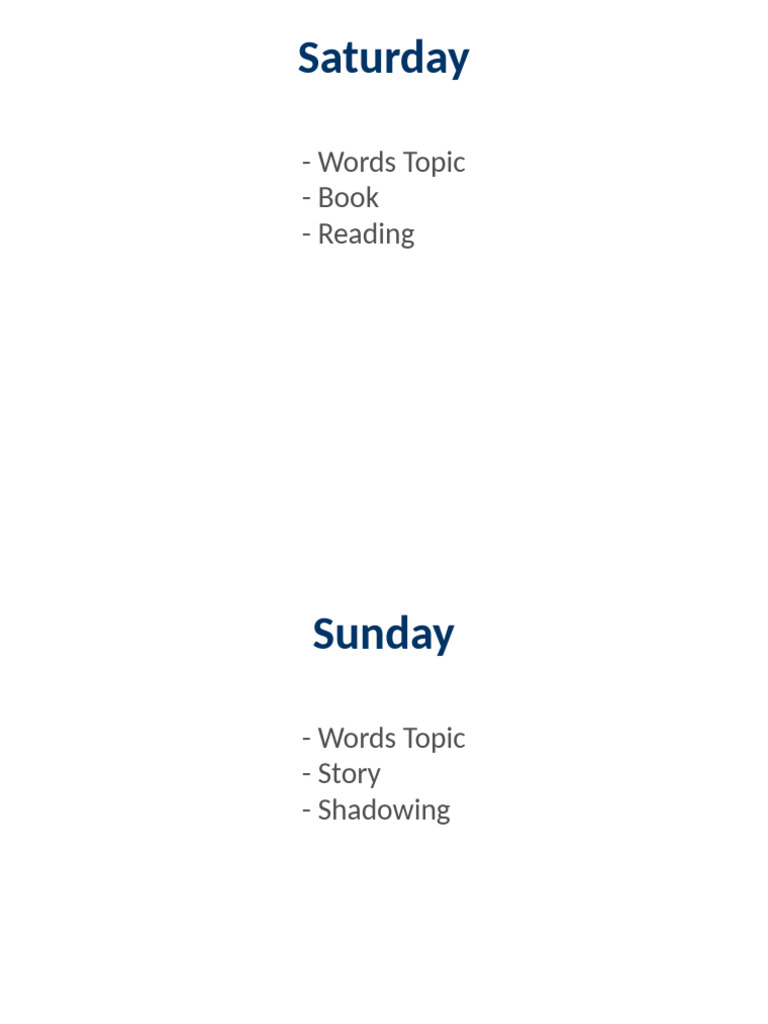 Weekly Language Learning Schedule | PDF