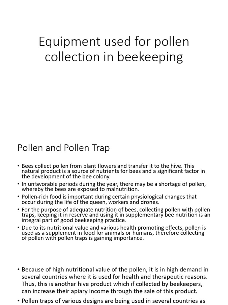 Kiwi Pollen Collection Equipment Guide | PDF | Honey Bee | Beehive